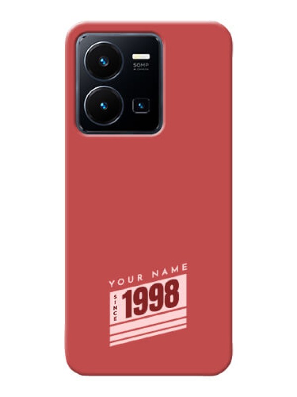Custom Vivo Y35 2022 Phone Back Covers: Red custom year of birth Design