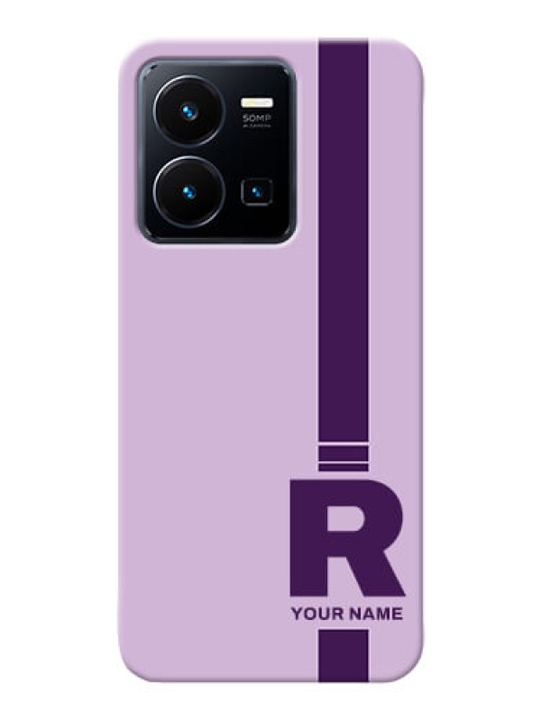 Custom Vivo Y35 2022 Custom Phone Covers: Simple dual tone stripe with name Design