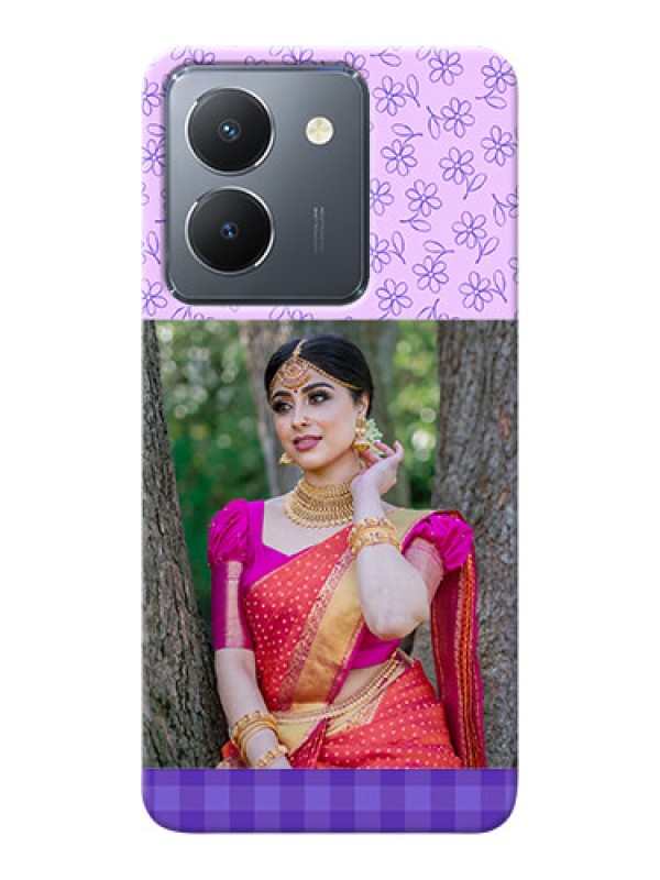 Custom Vivo Y36 Mobile Cases: Purple Floral Design