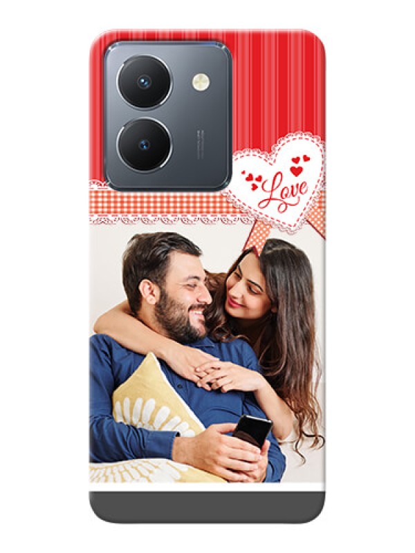 Custom Vivo Y36 phone cases online: Red Love Pattern Design