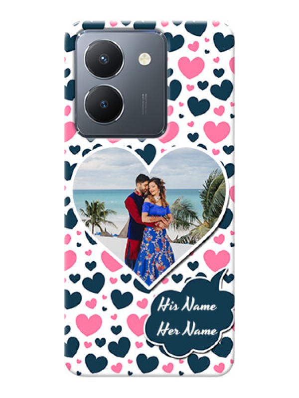 Custom Vivo Y36 Mobile Covers Online: Pink & Blue Heart Design