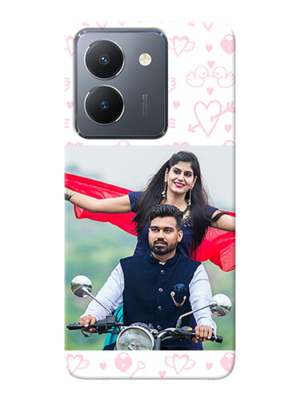Custom Vivo Y36 personalized phone covers: Pink Flying Heart Design
