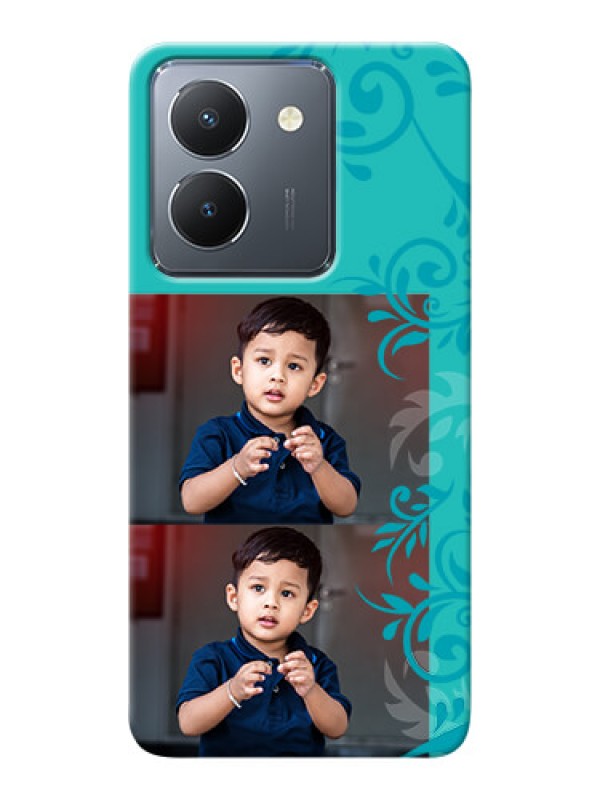 Custom Vivo Y36 Mobile Cases with Photo and Green Floral Design