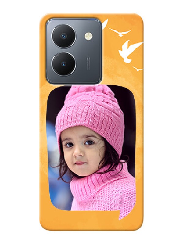 Custom Vivo Y36 Phone Covers: Water Color Design with Bird Icons