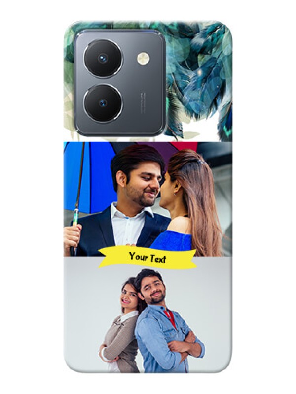 Custom Vivo Y36 Phone Cases: Image with Boho Peacock Feather Design