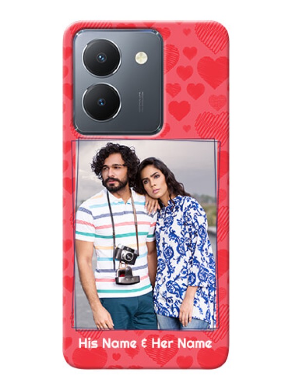 Custom Vivo Y36 Mobile Back Covers: with Red Heart Symbols Design