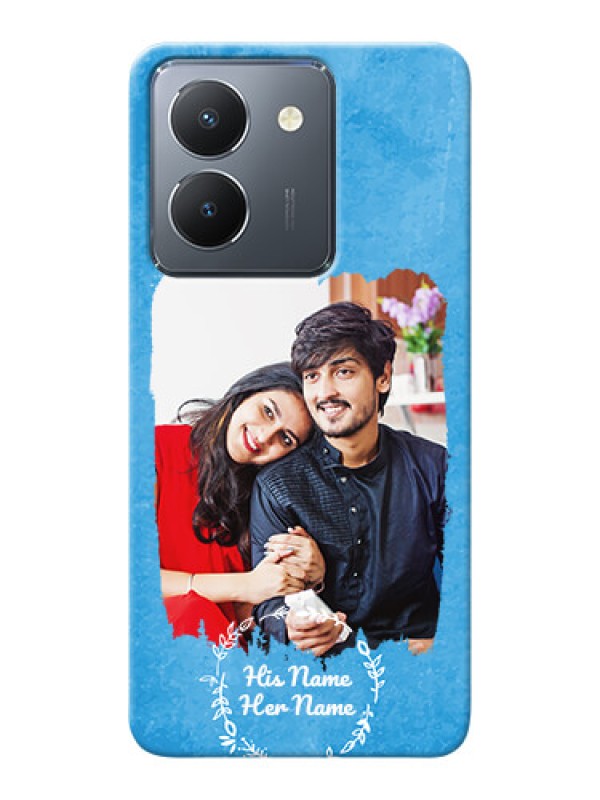 Custom Vivo Y36 custom mobile cases: Blue Color Vintage Design