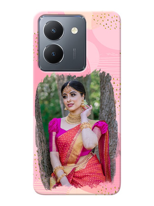 Custom Vivo Y36 Phone Covers for Girls: Gold Glitter Splash Design