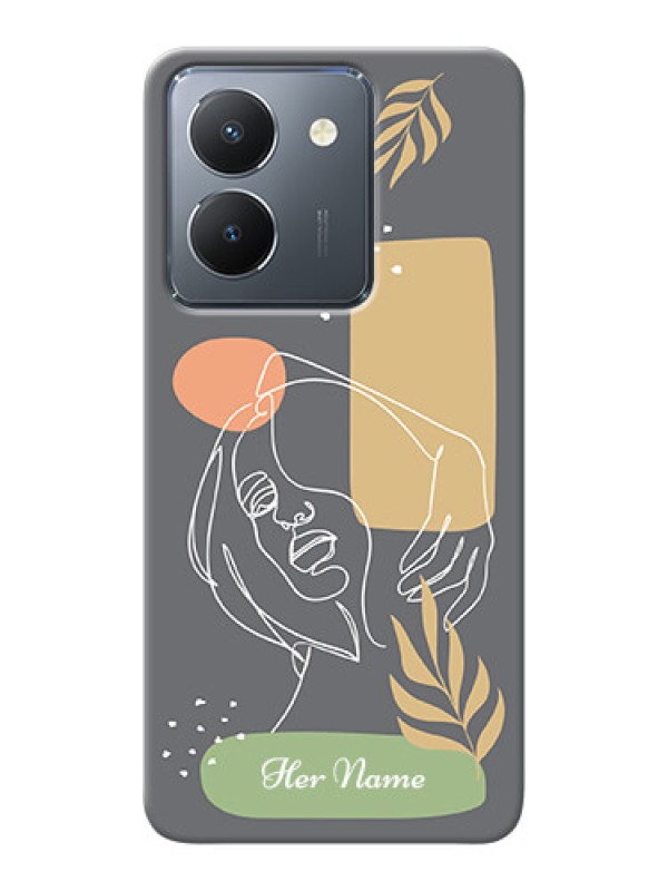 Custom Vivo Y36 Custom Phone Case with Gazing Woman line art Design