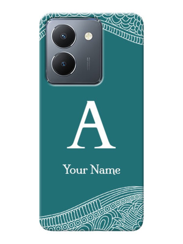 Custom Vivo Y36 Personalized Phone Case with line art pattern with custom name Design
