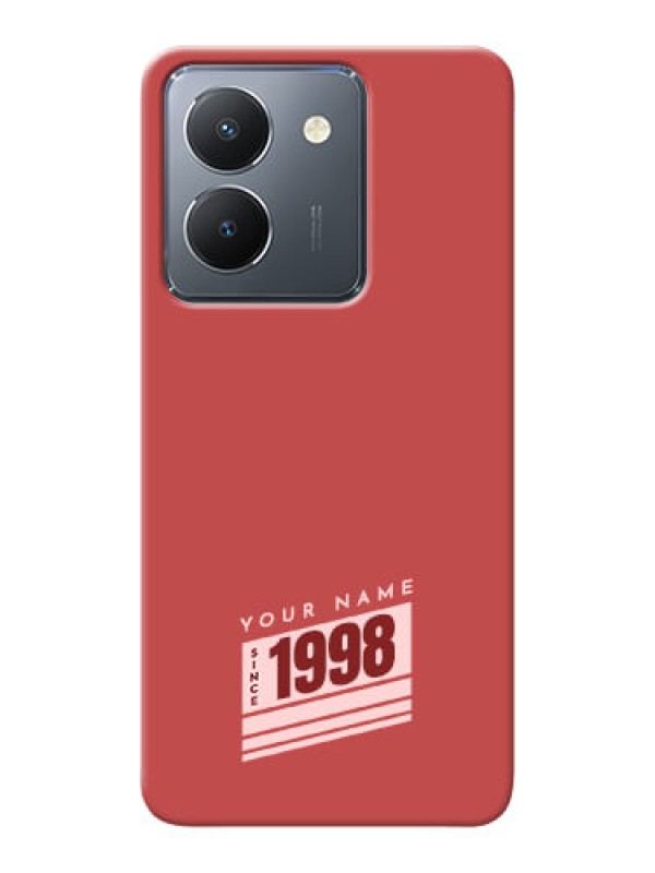 Custom Vivo Y36 Custom Phone Case with Red custom year of birth Design