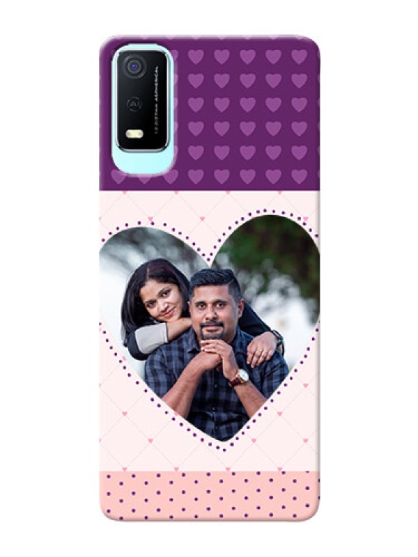 Custom Vivo Y3s Mobile Back Covers: Violet Love Dots Design