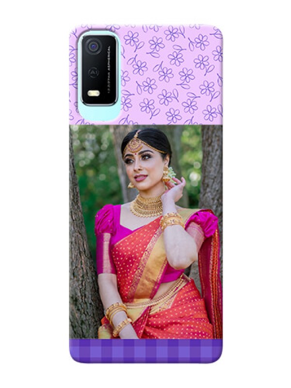 Custom Vivo Y3s Mobile Cases: Purple Floral Design