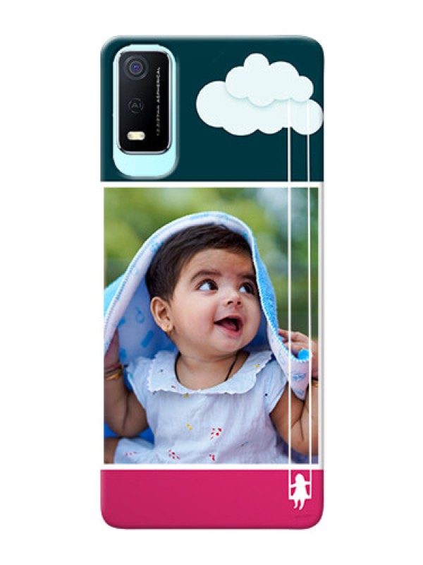 Custom Vivo Y3s custom phone covers: Cute Girl with Cloud Design