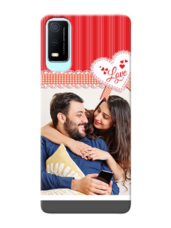 Custom Vivo Y3s phone cases online: Red Love Pattern Design