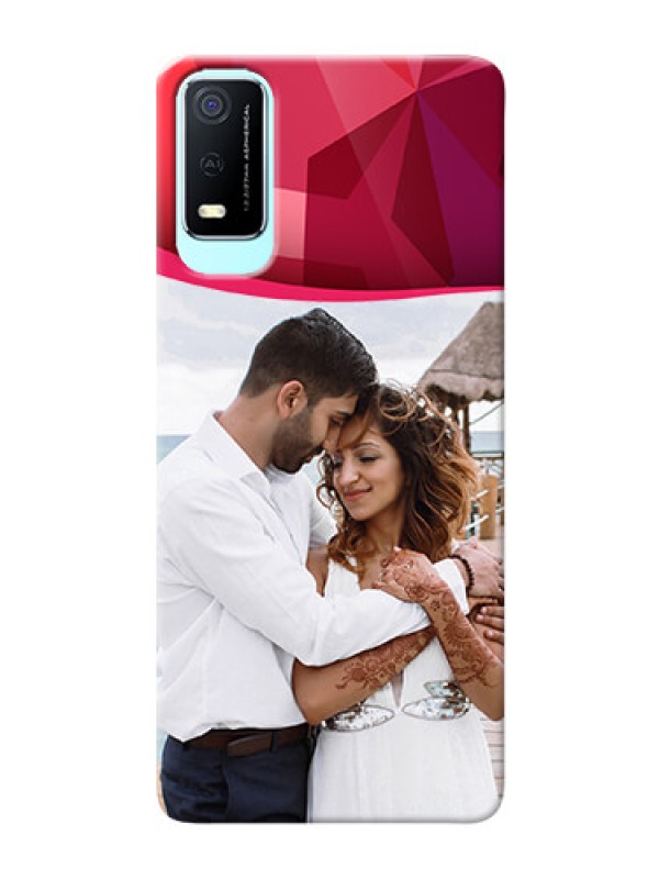 Custom Vivo Y3s custom mobile back covers: Red Abstract Design
