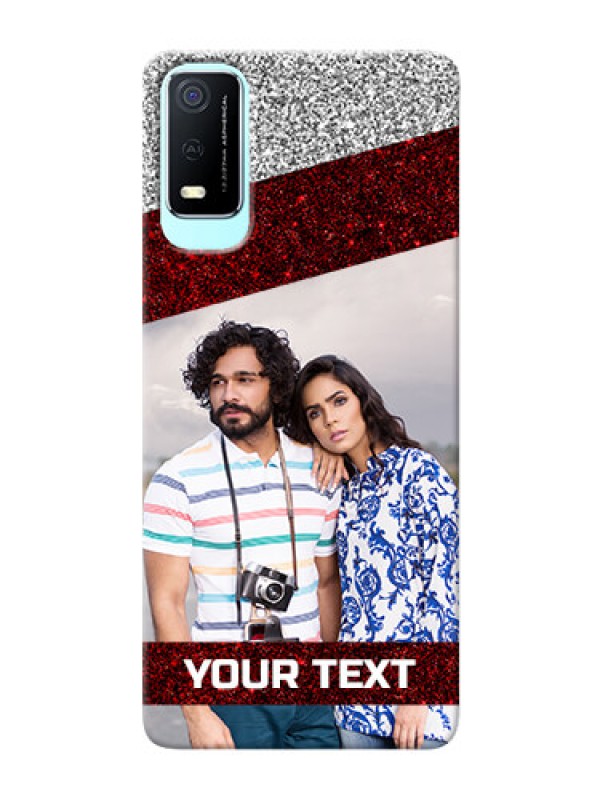 Custom Vivo Y3s Mobile Cases: Image Holder with Glitter Strip Design