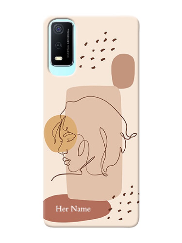 Custom Vivo Y3S Custom Phone Covers: Calm Woman line art Design