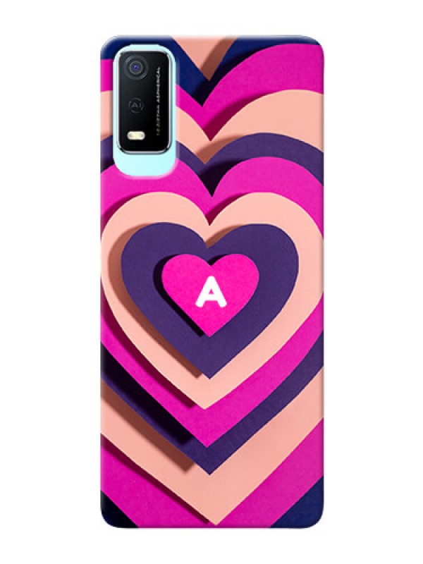 Custom Vivo Y3S Custom Mobile Case with Cute Heart Pattern Design