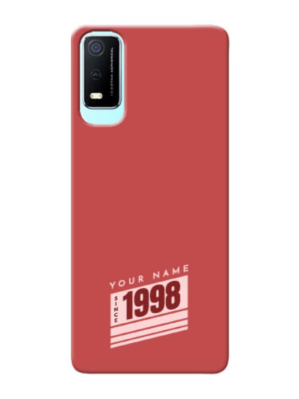 Custom Vivo Y3S Phone Back Covers: Red custom year of birth Design