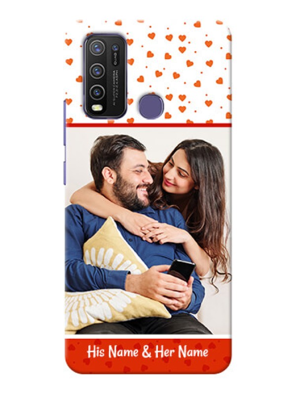 Custom Vivo Y50 Phone Back Covers: Orange Love Symbol Design