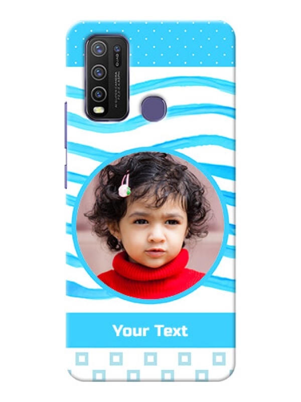 Custom Vivo Y50 phone back covers: Simple Blue Case Design