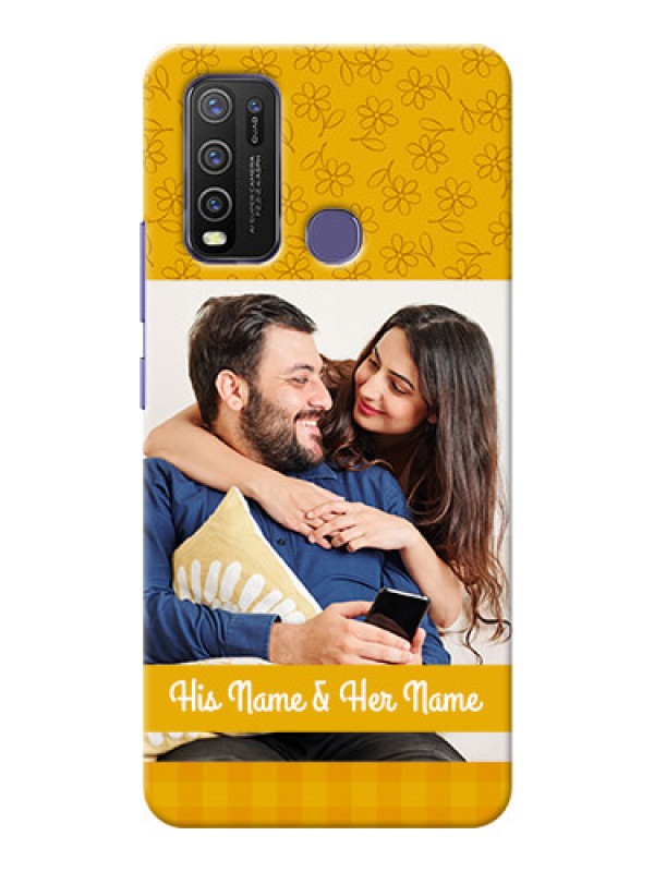 Custom Vivo Y50 mobile phone covers: Yellow Floral Design