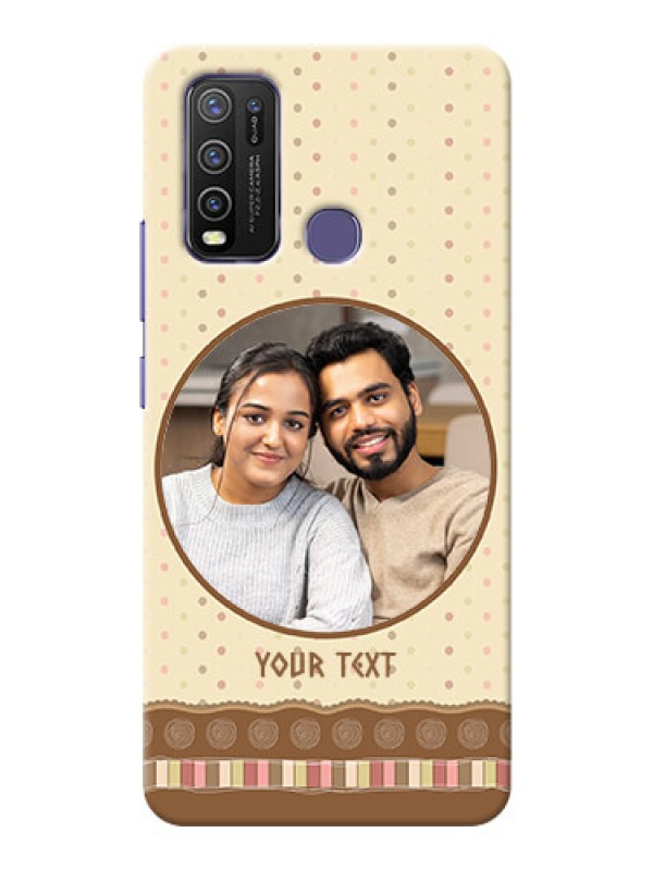 Custom Vivo Y50 Mobile Cases: Brown Dotted Mobile Case Design