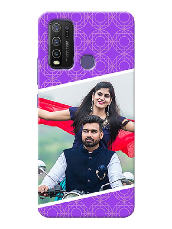 Custom Vivo Y50 mobile back covers online: violet Pattern Design