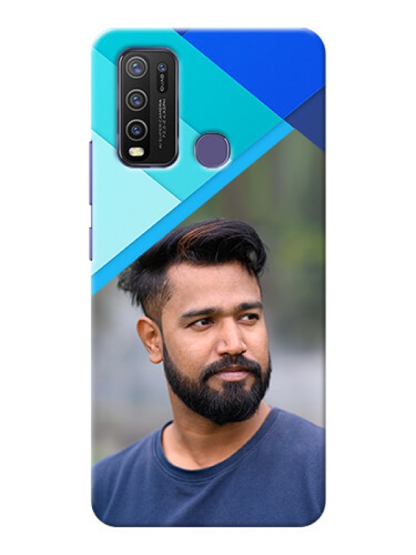 Custom Vivo Y50 Phone Cases Online: Blue Abstract Cover Design