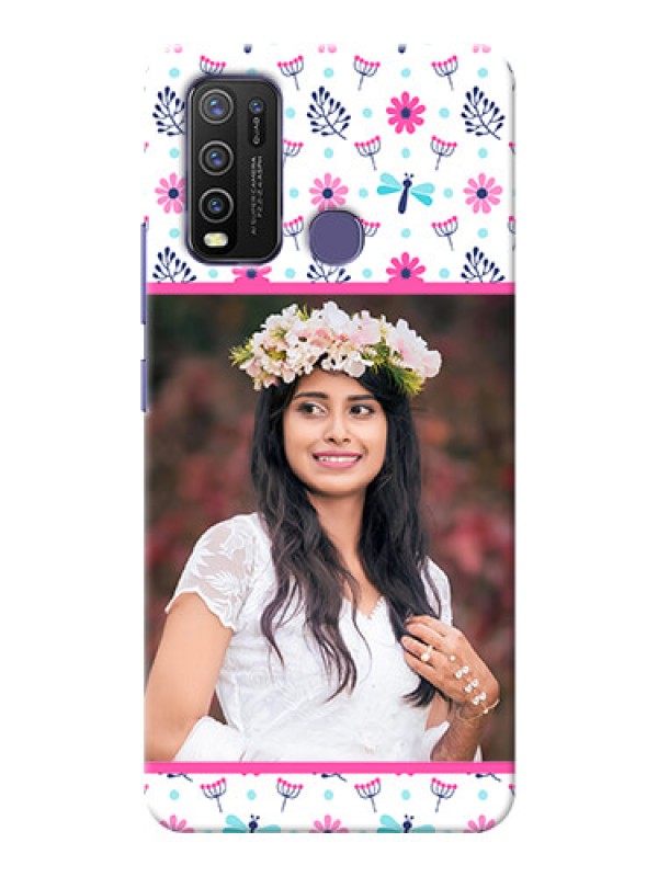 Custom Vivo Y50 Mobile Covers: Colorful Flower Design