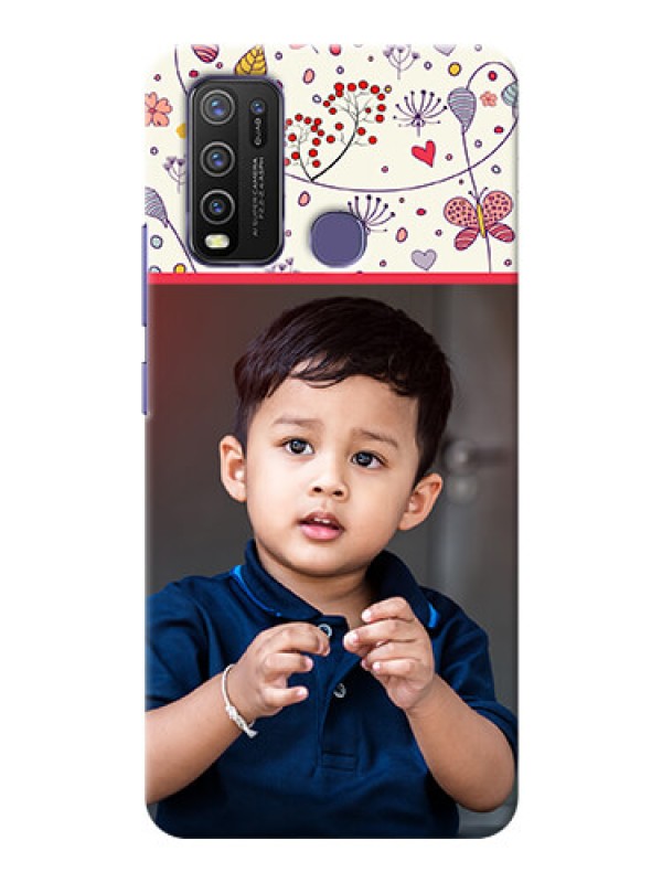 Custom Vivo Y50 phone back covers: Premium Floral Design