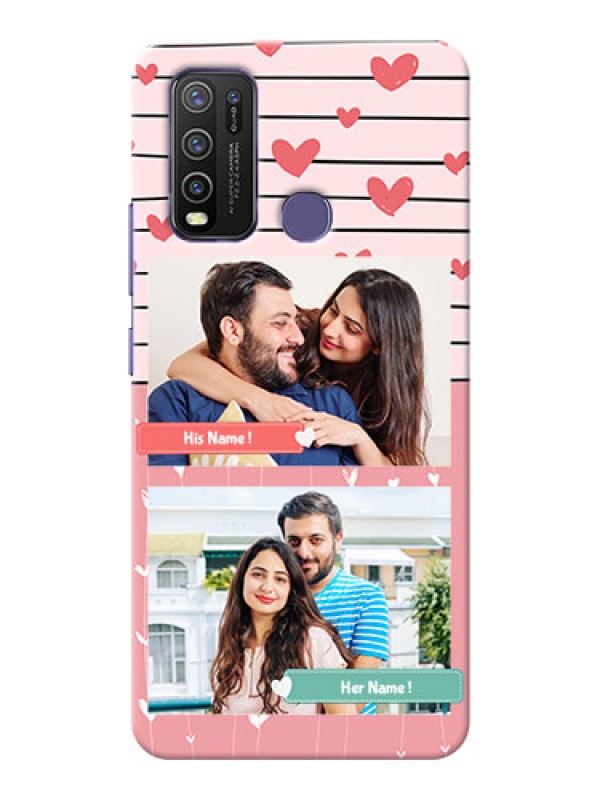 Custom Vivo Y50 custom mobile covers: Photo with Heart Design