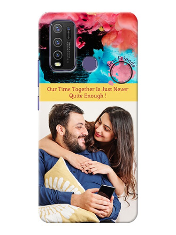 Custom Vivo Y50 Mobile Cases: Quote with Acrylic Painting Design