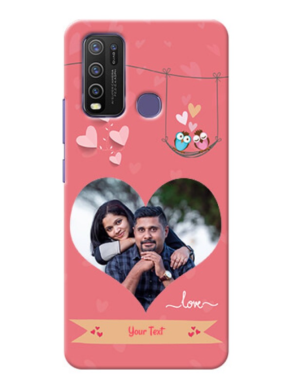 Custom Vivo Y50 custom phone covers: Peach Color Love Design 