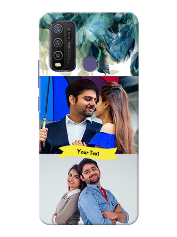 Custom Vivo Y50 Phone Cases: Image with Boho Peacock Feather Design