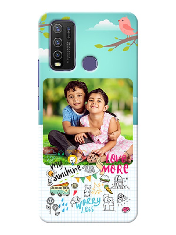 Custom Vivo Y50 phone cases online: Doodle love Design