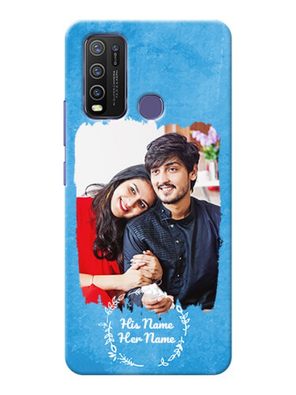 Custom Vivo Y50 custom mobile cases: Blue Color Vintage Design