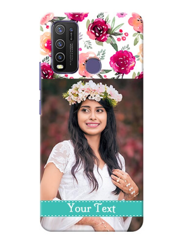 Custom Vivo Y50 Personalized Mobile Cases: Watercolor Floral Design