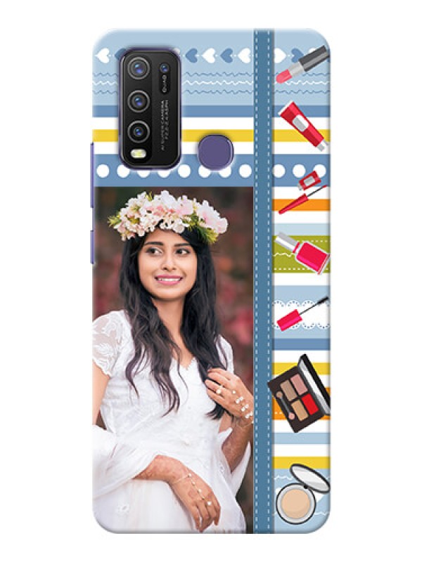 Custom Vivo Y50 Personalized Mobile Cases: Makeup Icons Design
