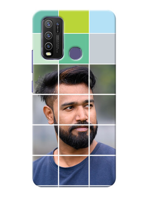 Custom Vivo Y50 personalised phone covers with white box pattern 