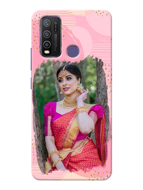 Custom Vivo Y50 Phone Covers for Girls: Gold Glitter Splash Design