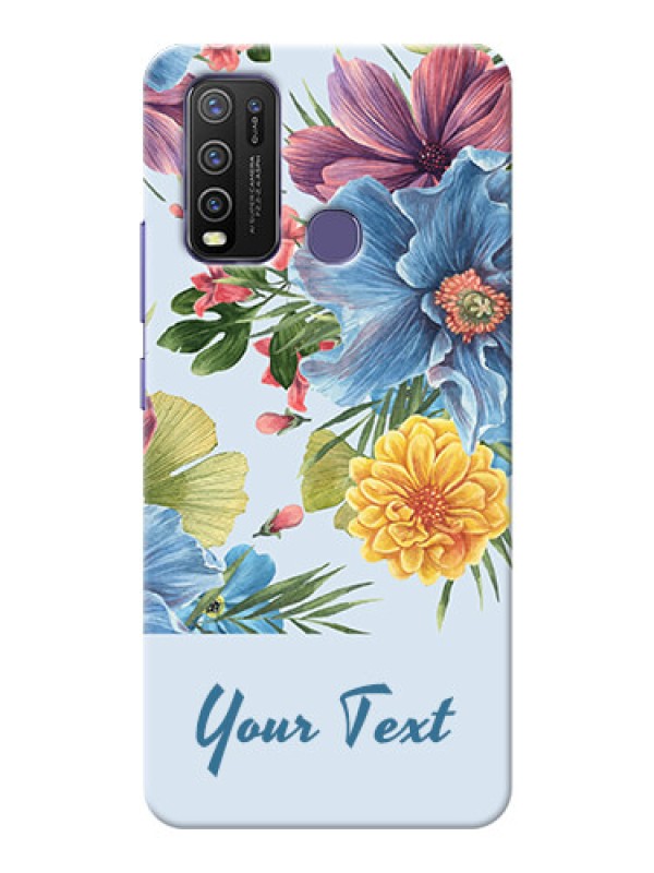 Custom Vivo Y50 Custom Phone Cases: Stunning Watercolored Flowers Painting Design
