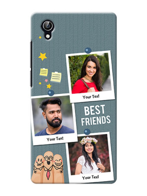 Custom Vivo Y51L 3 image holder with sticky frames and friendship day wishes Design