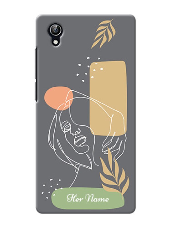 Custom Vivo Y51 L Phone Back Covers: Gazing Woman line art Design