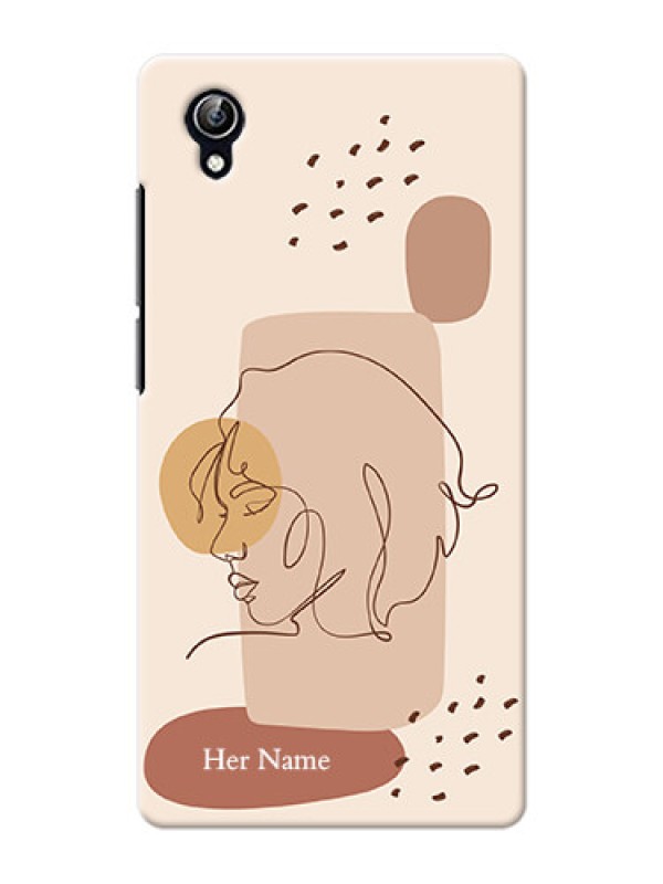 Custom Vivo Y51 L Custom Phone Covers: Calm Woman line art Design