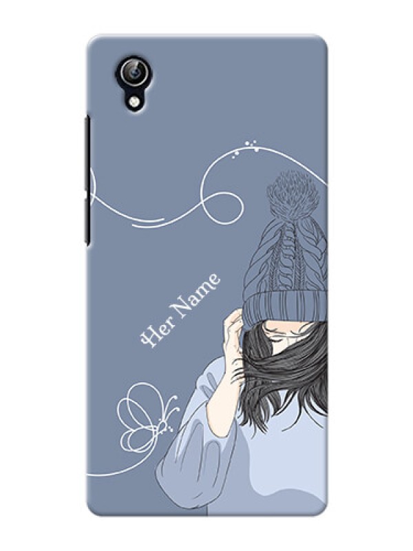 Custom Vivo Y51 L Custom Mobile Case with Girl in winter outfit Design