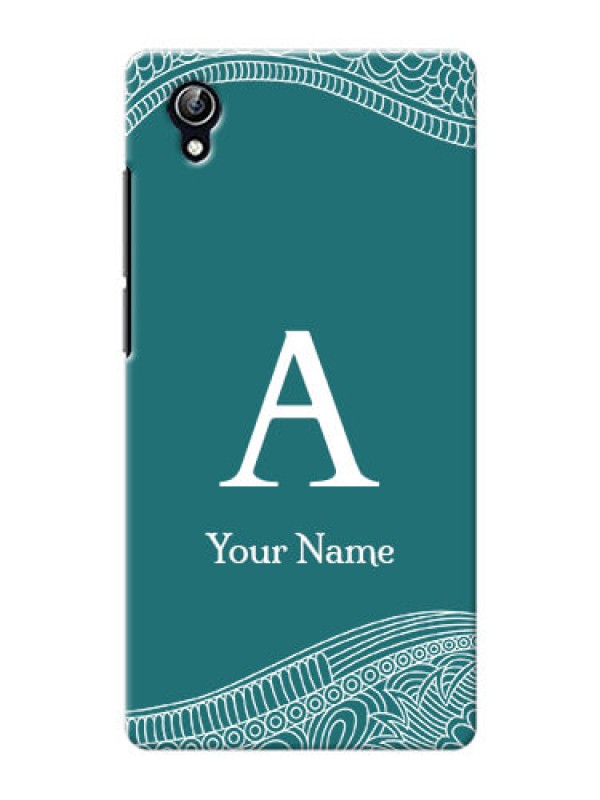 Custom Vivo Y51 L Mobile Back Covers: line art pattern with custom name Design