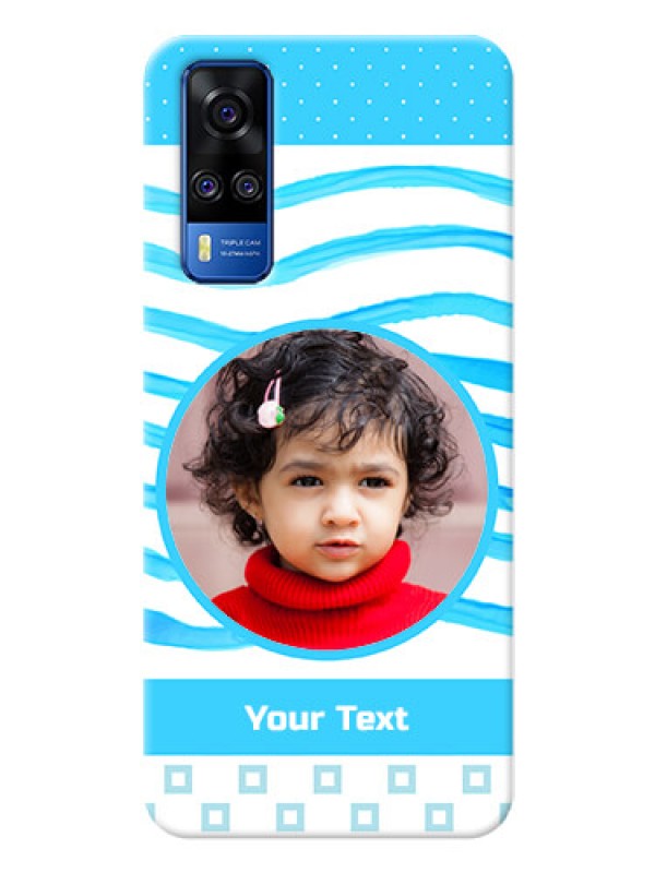 Custom Vivo Y51 phone back covers: Simple Blue Case Design