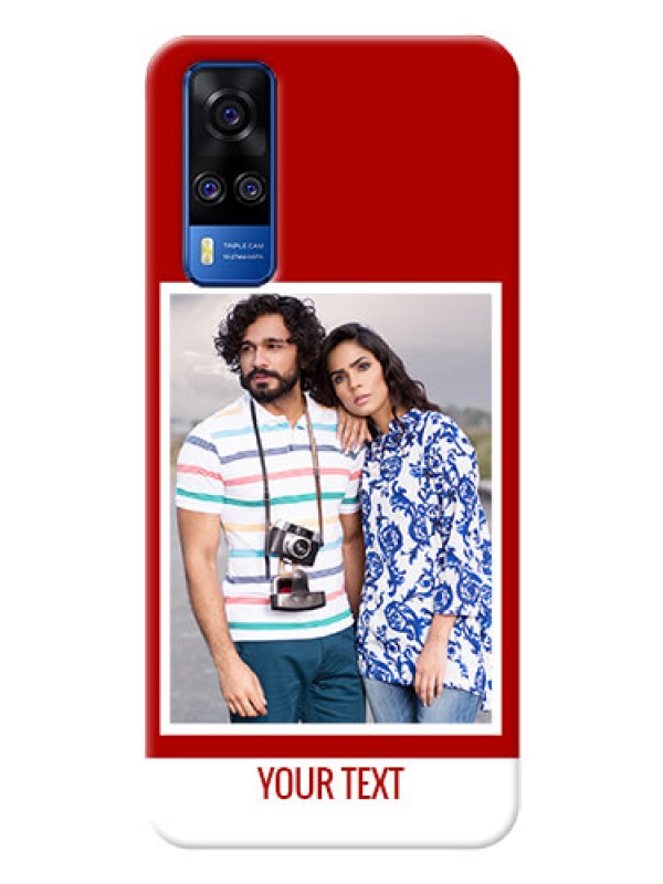 Custom Vivo Y51A mobile phone covers: Simple Red Color Design